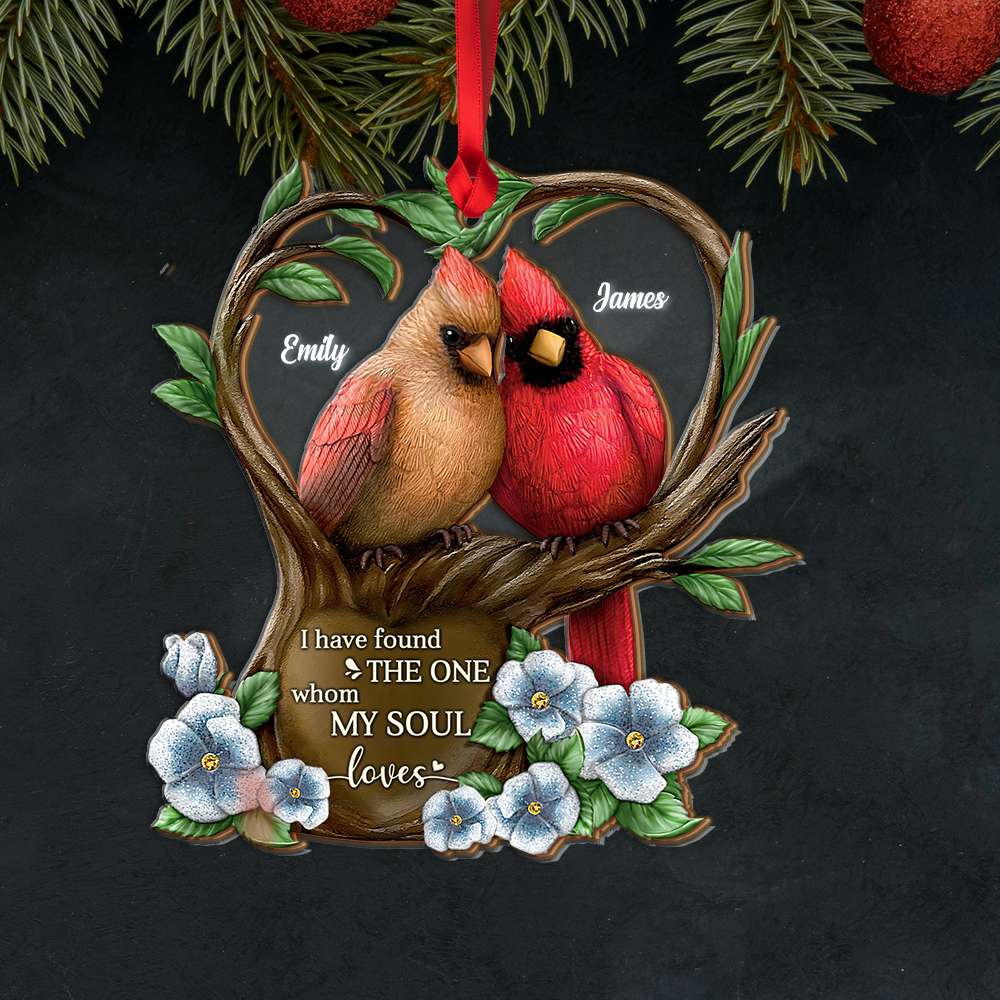 I Have Found The One Whom My Soul Love, Cardinalis Couple Mix Ornament Christmas Gift - Ornament - GoDuckee