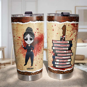 Personalized Horror Girl Tumbler - Halloween Film Series - Tumbler Cup - GoDuckee