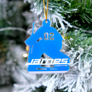 Personalized Hockey Ornament, Christmas Tree Decor, Gift For Hockey Lovers - Ornament - GoDuckee