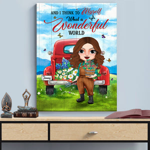 Gardening Girl And I Think To Myself What A Wonderful World Personalized Canvas Print - Poster & Canvas - GoDuckee