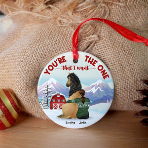 Horse You're The One That I Want, Personalized Ceramic Ornament - Ornament - GoDuckee