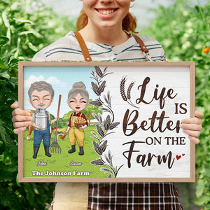 Life Is Better On The Farm, Couple Farmer Canvas Poster Print - Poster & Canvas - GoDuckee