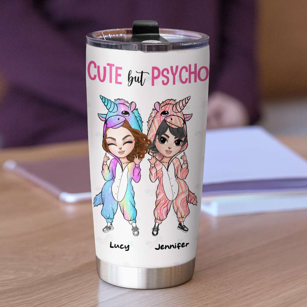 Cute But Psycho. But Cute.' Insulated Stainless Steel Water Bottle