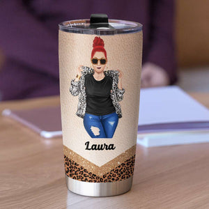 Personalized Leopard Grandma Tumbler - Glam-ma Definition - Cool & Badass Woman - Tumbler Cup - GoDuckee