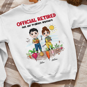 Official Retired, Personalized Shirt, Gift For Gardening Couple - Shirts - GoDuckee