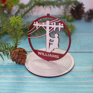 Lineman On The Pole SORMHC Personalized 3D Ornament - Ornament - GoDuckee