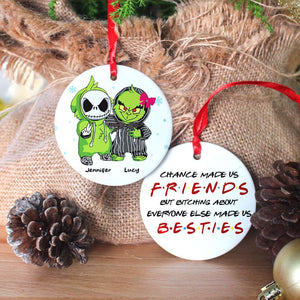 Chance Made Us Friends, Personalized Ceramic Ornament, Christmas Gift For Besties - Ornament - GoDuckee