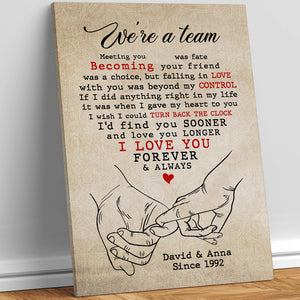 Meeting You Was Fate Personalized Couple Canvas Print, Gift For Couple - Poster & Canvas - GoDuckee