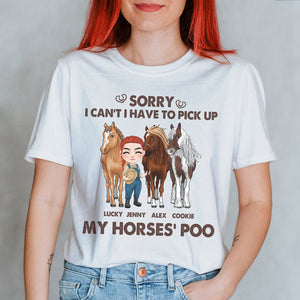 Sorry I Can't, Gift For Horse Lover, Personalized Shirt, Horses Shirt, Anniversary Gift - Shirts - GoDuckee