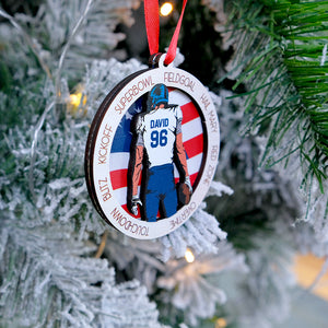 Personalized American Football Ornament, Christmas Tree Decor, Gift For Football Lovers - Ornament - GoDuckee