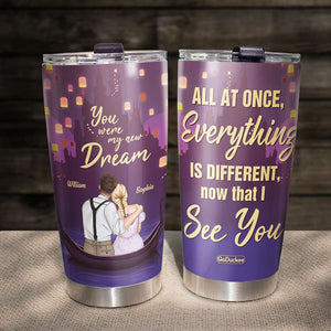 You Were My New Dream, Personalized Couple Tumbler - Tumbler Cup - GoDuckee