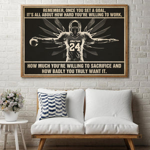 American Football Once You Set A Golf It's All About How Hard You're Willing To Work Personalized Wall Art - Poster & Canvas - GoDuckee