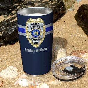 Police Badge With Customized State Seal - Personalized Tumbler Cup - Gift For Police - Tumbler Cup - GoDuckee