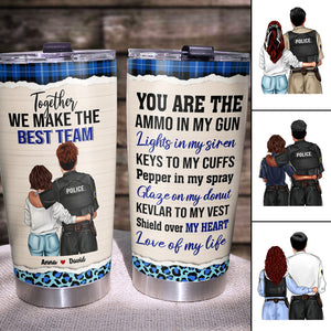 Personalized Police Couple Tumbler - Together We Make The Best Team - Tumbler Cup - GoDuckee