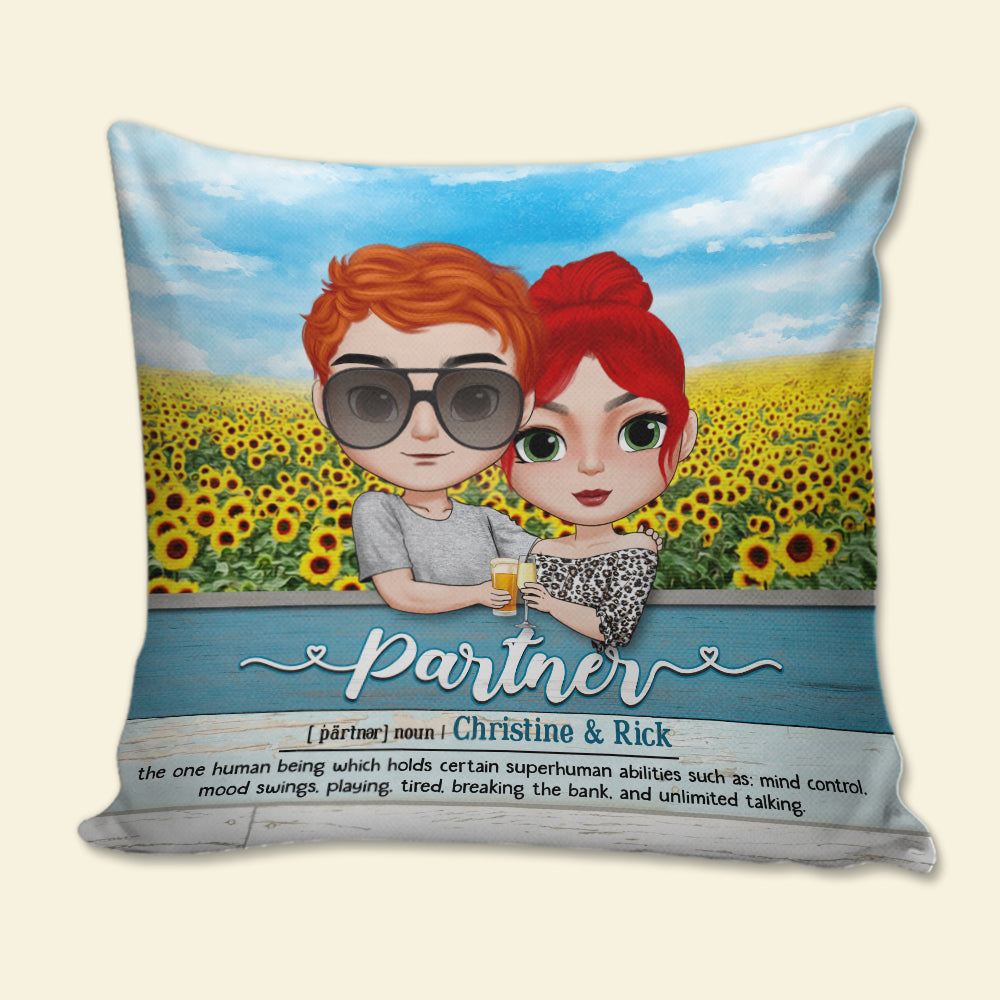 Partner Definition Personalized Couple Pillow Gift For Couple - Pillow - GoDuckee