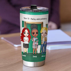 We'll Always Be Teacher Besties Because You Match My Level of Crazy, Personalized Teacher Tumbler, Gift For Teacher - Tumbler Cup - GoDuckee