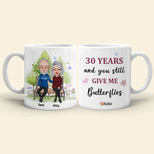 30 Years And You Still Give Me Butterflies Personalized Couple Mug, Gift For Couple - Coffee Mug - GoDuckee
