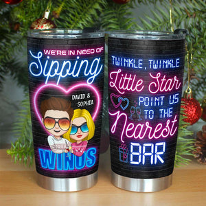 Couple In Need Of Sipping Winos, Twinkle Little Star Point Us To The Nearest Bar, Personalized Tumbler - Tumbler Cup - GoDuckee