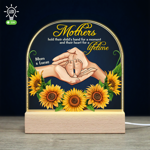 Mothers Hold Their Child's Hand For A Moment-Gift For Mother-Personalized Led Light-Mother's Day Led Light - Led Night Light - GoDuckee