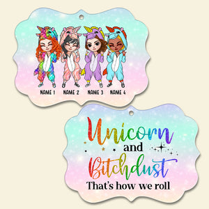 Unicorn and Bitchdust - Personalized Sister Friends Benelux Ornament - Christmas Gift for Sister - Ornament - GoDuckee