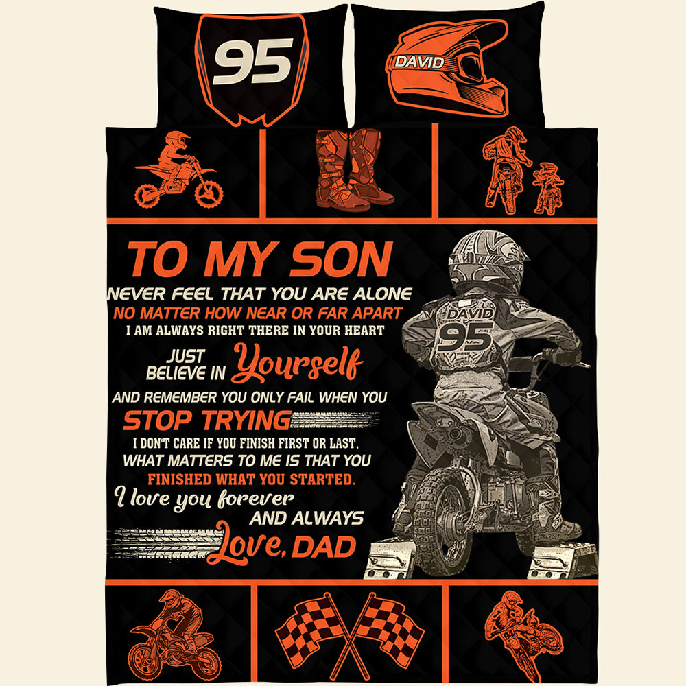 Motocross Personalized Quilt Bed Set - Quilts & Comforters - GoDuckee