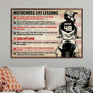 Personalized Motocross Canvas Print - Motocross Life Lessons - Poster & Canvas - GoDuckee