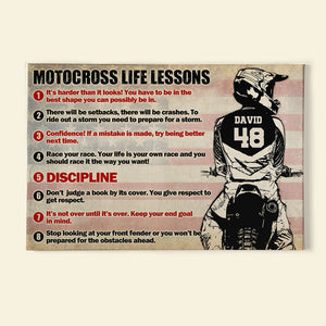 Personalized Motocross Canvas Print - Motocross Life Lessons - Poster & Canvas - GoDuckee