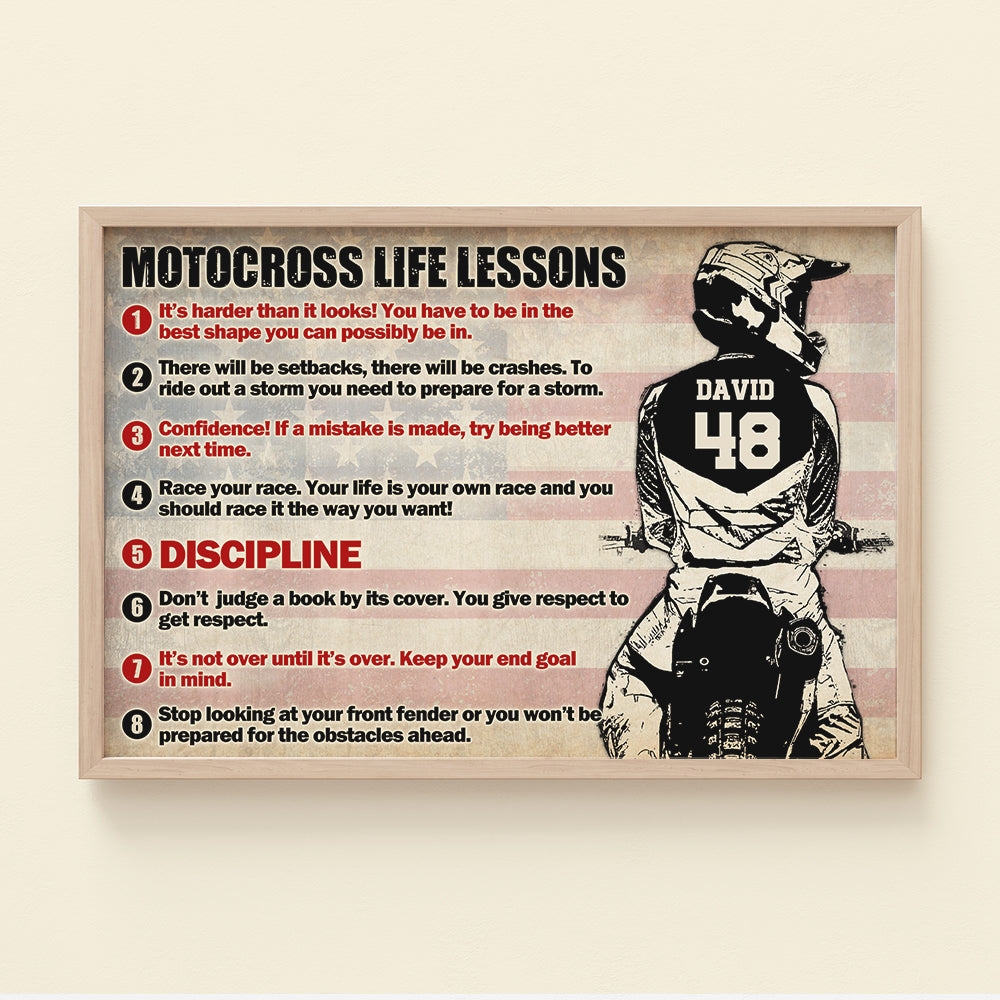 Personalized Motocross Canvas Print - Motocross Life Lessons - Poster & Canvas - GoDuckee