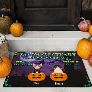 Personalized Horror Cat Breeds Doormat - Salem Sanctuary For Wayward Cats, Ferals & Familiars - Doormat - GoDuckee