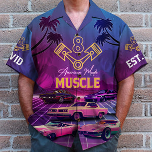 American Made Muscle Personalized Car Hawaiian Shirt, Gift For Car Lovers - Hawaiian Shirts - GoDuckee