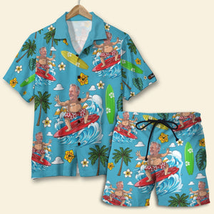 Custom Surfing Hawaiian Shirt and Men Beach Shorts - Beach Pattern - Hawaiian Shirts - GoDuckee