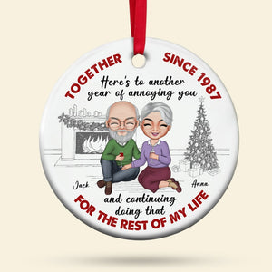 Together For The Rest Of My Life Personalized Couple Ornament, Christmas Tree Decor - Ornament - GoDuckee