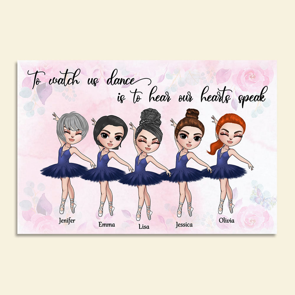 Personalized Ballerina Bestie Canvas Prints - To Watch Us Dance - Watercolor Floral Background - Poster & Canvas - GoDuckee