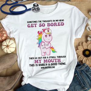 Unicorn Nurse Shirt - Sometimes The Thoughts In My Head - Shirts - GoDuckee