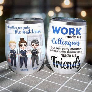 Personalized Police Colleagues Wine Tumbler - Together We Make The Best Team - Wine Tumbler - GoDuckee