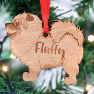 Chow Chow Personalized Christmas Dog Wood Ornament 01pjxx240822-16 - Ornament - GoDuckee