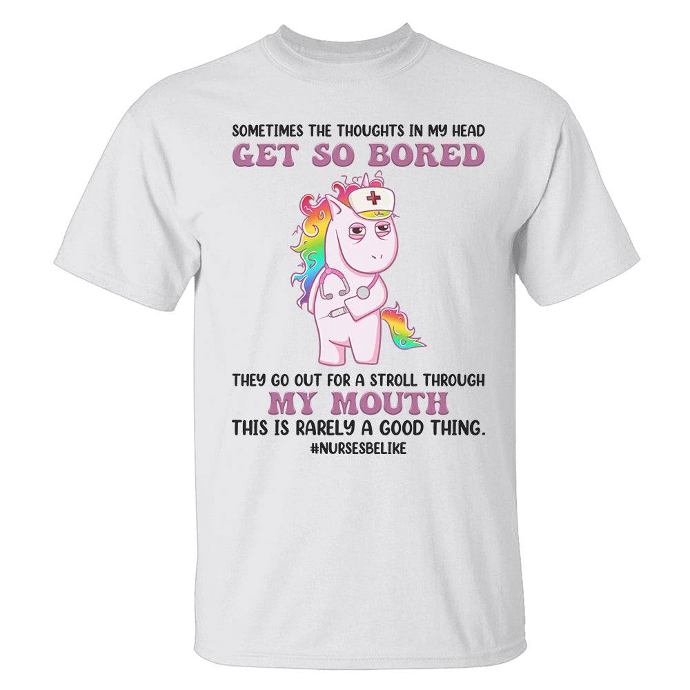 Unicorn Nurse Shirt - Sometimes The Thoughts In My Head - Shirts - GoDuckee