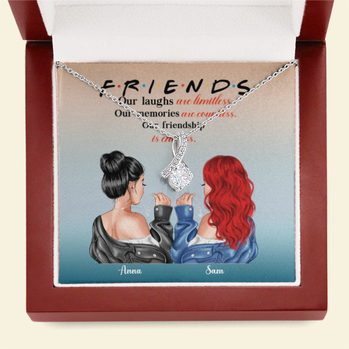 Friend Our Friendship Is Endless - Personalized Alluring Beauty Necklace - Gift for Bestie - Jewelry - GoDuckee