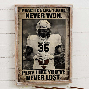 Practice Like You've Never Won, Football Player Canvas Poster 022BHHI090123 - Poster & Canvas - GoDuckee