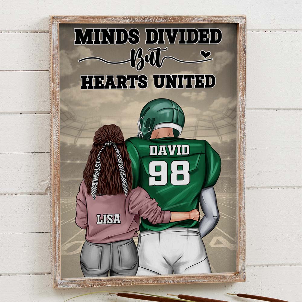 Personalised Couple Print Personalised Football Couple 