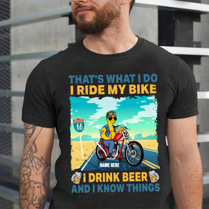 Simpsonalized Gifts Shirt Ideas For Chopper Tthat's What I Do I Ride My Bike Custom Shirts - Shirts - GoDuckee