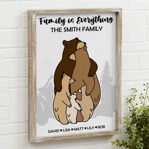 Family Is Everything, Family Hugging Bear Canvas Poster - Poster & Canvas - GoDuckee
