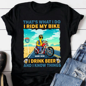 Simpsonalized Gifts Shirt Ideas For Chopper Tthat's What I Do I Ride My Bike Custom Shirts - Shirts - GoDuckee