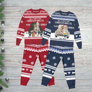 All I Want For Christmas Is My Dogs, Personalized Dog Pajamas, Gift For Dog Lovers - AOP Products - GoDuckee