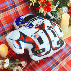 Helmet & Shoulder Pad - Custom Shape Pillow - Gift For Football Player - Pillow - GoDuckee