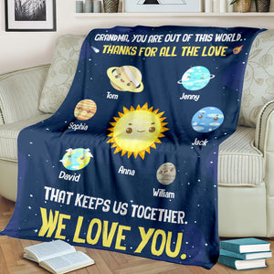 Mom You Are Out Of This World-Gift For Mother- Personalized Blanket- Mother's Day Blanket - Blanket - GoDuckee