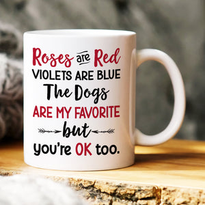 Roses Are Red, Violets Are Blue, Gift For Couple, Personalized Mug, Dog Walking Mug, Anniversary Gift - Coffee Mug - GoDuckee