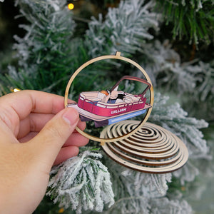 Personalized Pontoon 3D Dual Spiral Ornament, Christmas Gift For Pontoon Lovers - Ornament - GoDuckee