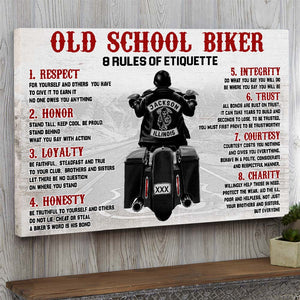 Old School Biker Canvas Poster - Poster & Canvas - GoDuckee
