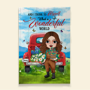 Gardening Girl And I Think To Myself What A Wonderful World Personalized Canvas Print - Poster & Canvas - GoDuckee